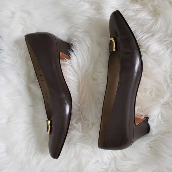 RARE Vintage Salvatore Ferragamo Couture Gancini Shoes Heels Low Walking Comfort - Picture 3 of 16